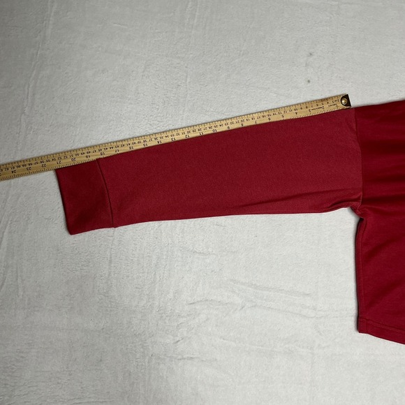 New Balance Red Turtleneck Cropped Pullover Sweatshirt Athletic Women's M - Picture 7 of 8
